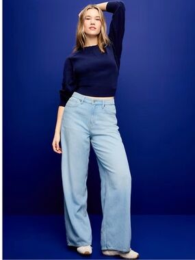 NWT Old Navy Baggy Wide Leg Jeans New 28 W